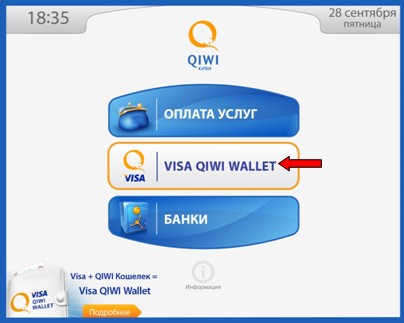 Выбираем Visa Qiwi Wallet